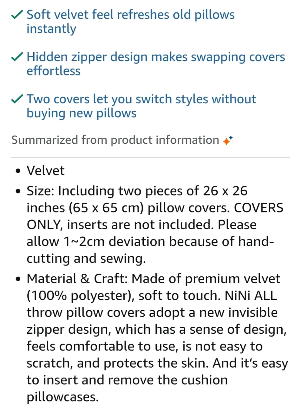 NWOT Dark Blue Soft Velvet Throw Pillow Case Covers 26x26